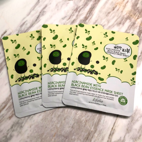 Esfolio Other - NEW NIACINAMIDE WITH BLACK BEAN ESSENCE MASK SHEETS
